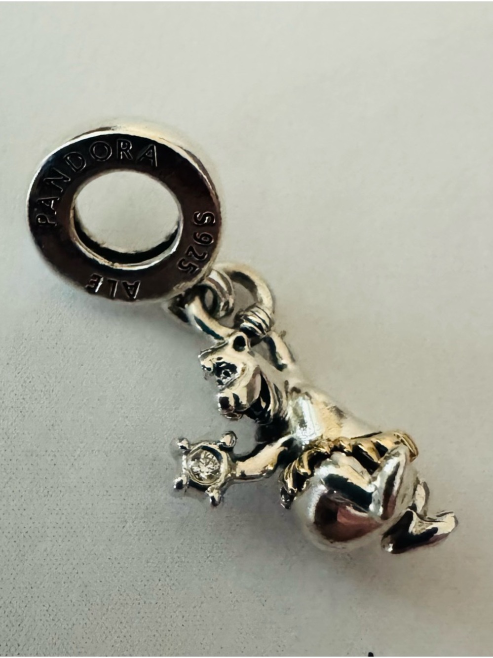Pandora Silver Baloo Dangle Charm with diamond and certificate of authenticity